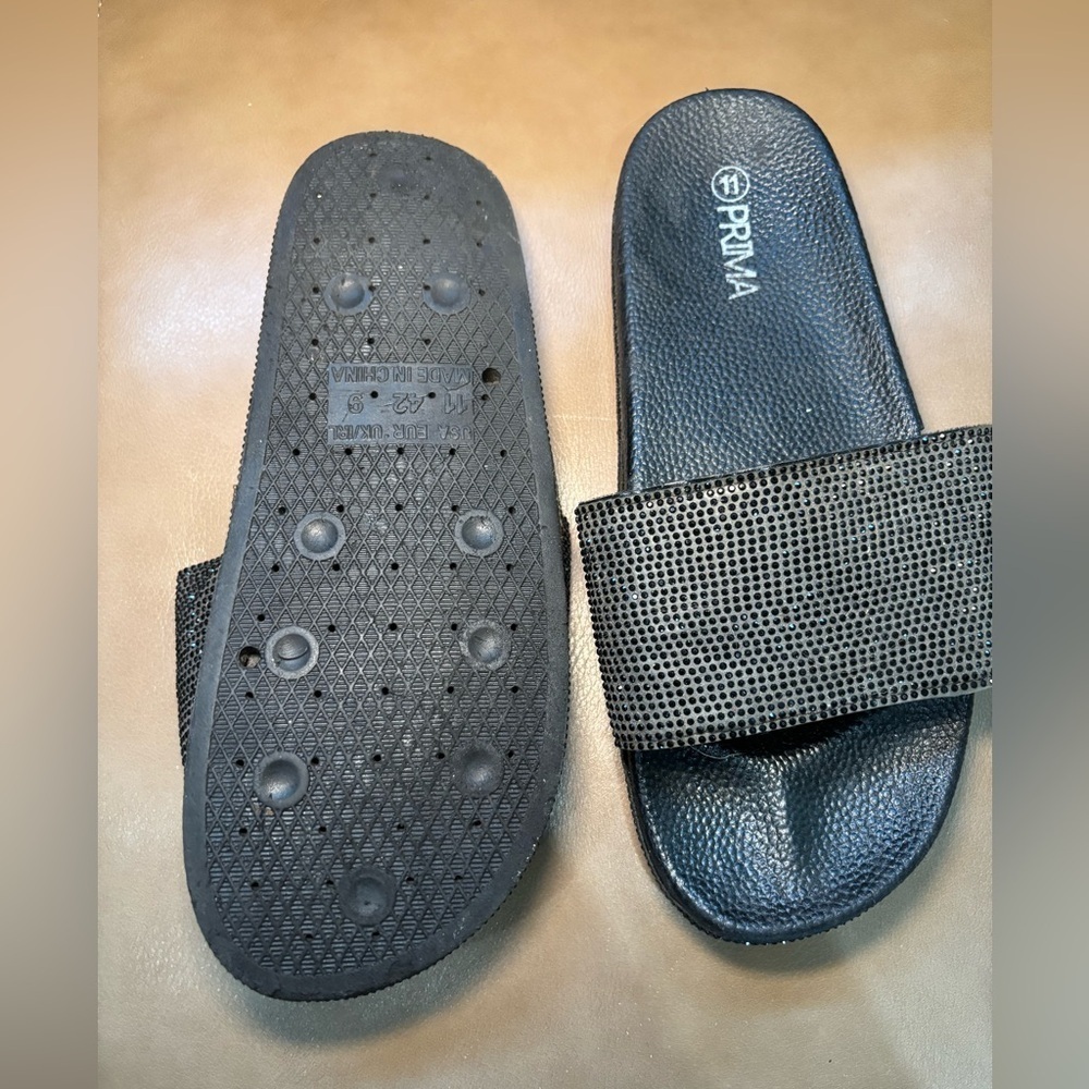 Black Rhinestone Sandals - Picture 2 of 3